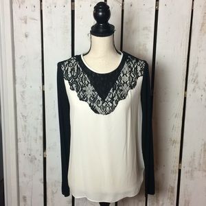 Metaphor lace neck top